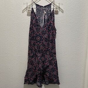 Ella Moss Floral Navy and Pink Romper Size XS